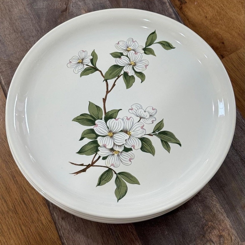 Vintage Homer Laughlin Debutante Dogwood Dinner Plate White Floral 1960s